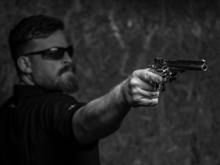 ASG SCHOFIELD 6" PELLET AIRGUN SILVER & IVORY GRIP