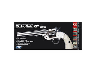 ASG SCHOFIELD 6" PELLET AIRGUN SILVER & IVORY GRIP