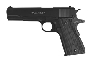 A black semi-automatic pistol, identified by the slide text as a Gekol ES 1911, shown from a side profile on a solid white background.